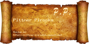 Pittner Piroska névjegykártya